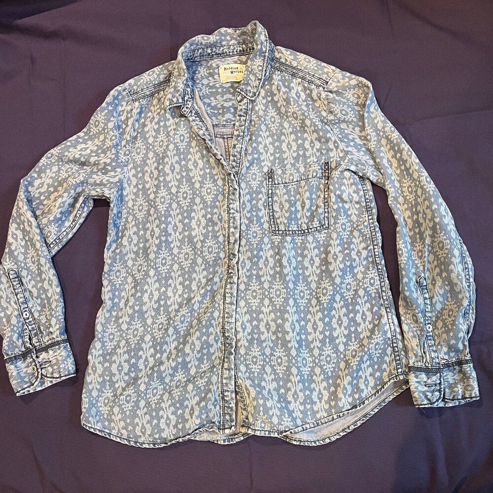 Anthropologie Holding Horses ikat button-down - size 8